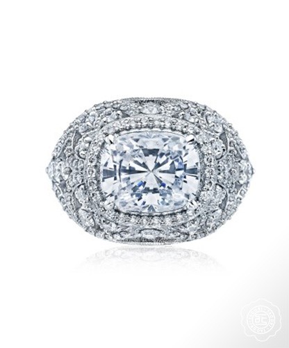 Style HT2612CU from the RoyalT Collection cushion cut engagement ring