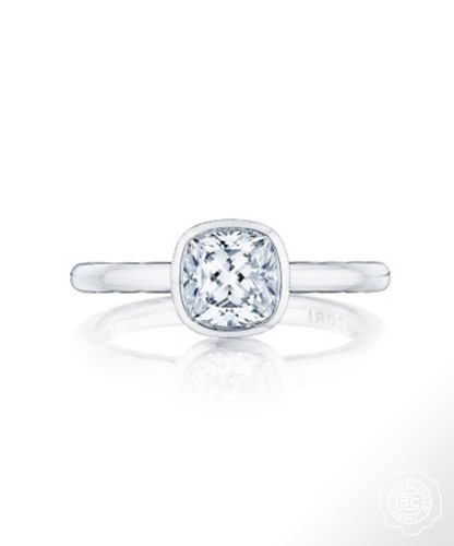 Style 300-2CU from the Starlit Collection cushion cut engagement ring